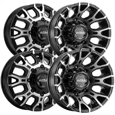 Set of 4-17" Inch Ultra Scorpion Dually 8x210 Black/Machined Wheels Rims 022-7699U-4 Best Price
