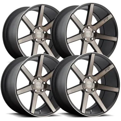 Must Have (Set of 4) Staggered Niche M150 Verona 19" 5x114.3Black/Machined Wheels Rims M150198565+35-M150199565+35