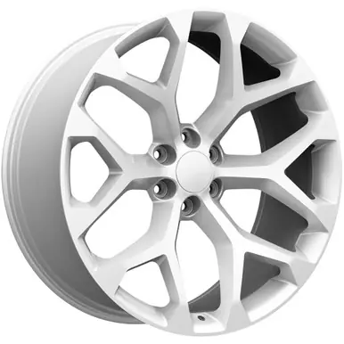 Bulk Order Performance Replicas PR177 Snowflake 22x9 6x5.5" +24mm Silver Wheel Rim 22" Inch 177SM-2295824
