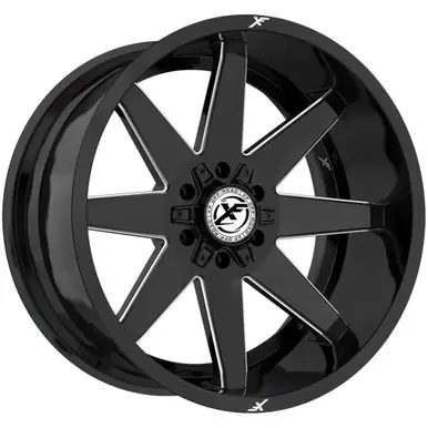 One Day Deal XF Off-Road XF-236 20x9 5x5"/5x5.5" +0mm Black/Milled Wheel Rim 20" Inch XF-236209051271397+0GBM