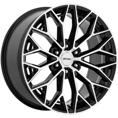 Factory Price Petrol PE006 P5E 22x9.5 6x5.5" +25mm Black/Machined Wheel Rim 22" Inch PE006BD22956825