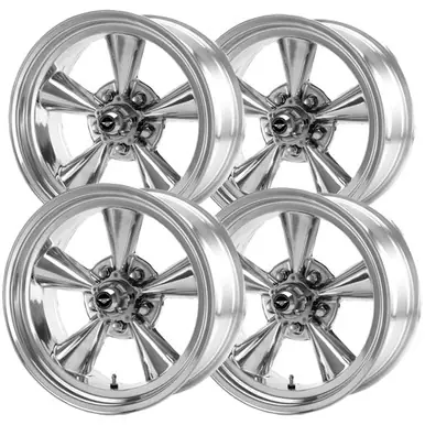 Secure Checkout (Set of 4) Staggered-VN109 Torq Thrust 15" 5x4.5" +-6mm Polished Wheels Rims VN1095765-VN10958565