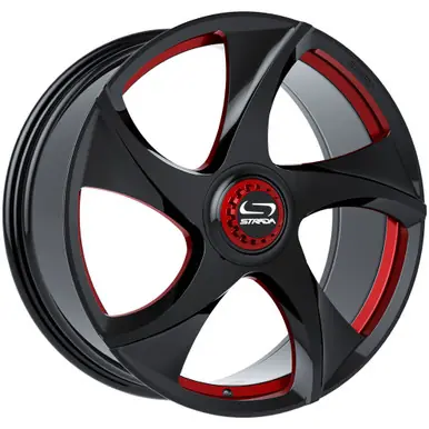 Strada SF69 Vino 22x9 5x4.5"/5x120 +30mm Black/Red Wheel Rim 22" Inch SF6929050130GBMLR Holiday Sale