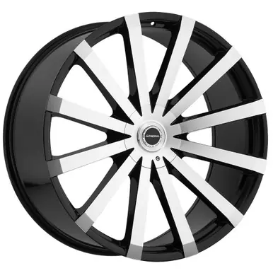 Strada S50 Gabbia 22x9.5 5x115/5x120 +15mm Black/Machined Wheel Rim 22" Inch S50250115DGBM Premium