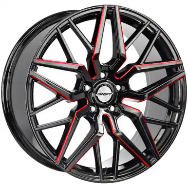 Trusted Brand Shift H33 Spring 22x9 5x115 +15mm Black/Red Wheel Rim 22" Inch H33251515GBMLR