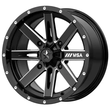 MSA M41 Boxer 14x7 4x110 +10mm Black/Milled Wheel Rim 14" Inch M41-04710 Cheap