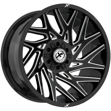 Bargain XF Off-Road XF-229 20x9 5x5"/5x5.5" +12mm Black/Milled Wheel Rim 20" Inch XF-229209051271397+12GBM