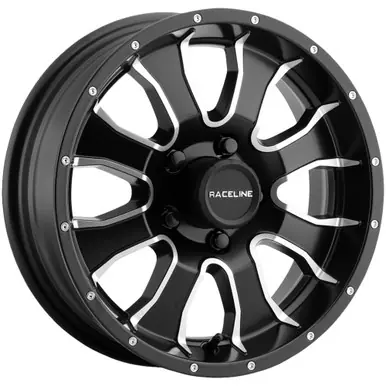 Viral Raceline 860M Mamba Trailer 15x5 5x4.5" +0mm Black/Machined Wheel Rim 15" Inch 860M-55012