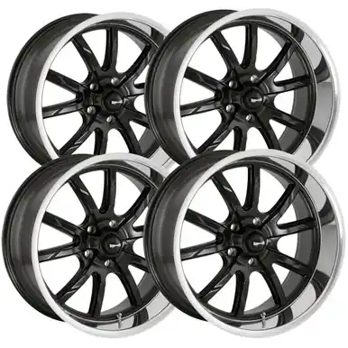 (Set of 4) Staggered Ridler 650 18x8,18x9.5 5x4.5" +0mm Black Wheels Rims 650-8865MB-650-8965MB Limited Edition