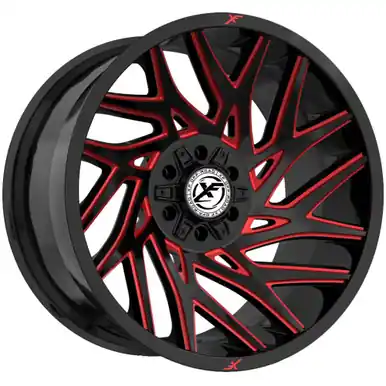 New Release XF Off-Road XF-229 20x9 5x5"/5x5.5" +0mm Black/Red Wheel Rim 20" Inch XF-229209051271397+0GBRM