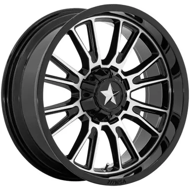 MSA Offroad M51 Thunderlips 15x7 5x4.5" +10mm Black/Machined Wheel Rim 15" Inch MA051BD15701210 Holiday Sale
