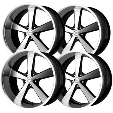 Bargain (Set of 4) Staggered-VN701 Nova 20x8.5,20x10 5x5" Black/Machined Wheels Rims VN70128550300-VN70121050318