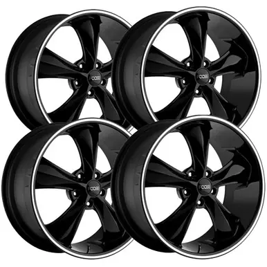 (Set of 4) Staggered Foose F104 Legend 17x7,17x8 5x4.5" Black/Milled Wheels Rims F10417706540-F10417806545 Authentic