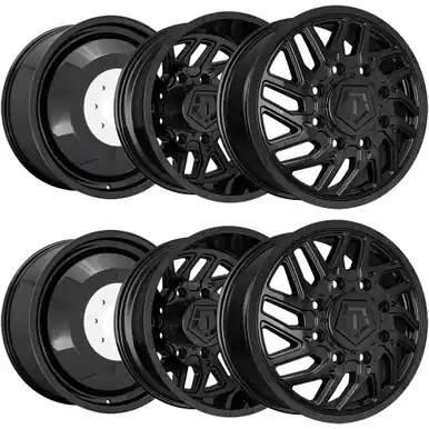 Get Yours Set of 6-20" Inch TIS 544B Dually 8x6.5" Gloss Black Wheels Rims 544B-28299S-6