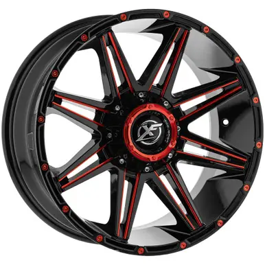 XF Off-Road XF-220 18x9 8x6.5"/8x180 +0mm Black/Red Wheel Rim 18" Inch XF-220189081651180+0GBRM Time-Limited