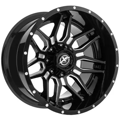 No Minimum Order XF Off-Road XF-222 20x10 8x6.5"/8x170 -24mm Black/Milled Wheel Rim 20" Inch XF-222201081651170-24GBM
