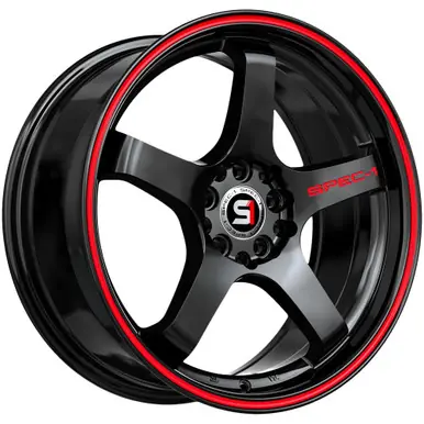 Spec-1 SPT-31 17x7.5 5x100/5x4.5" +42mm Black/Red Wheel Rim 17" Inch SPT-3117752342GBRL While Supplies Last