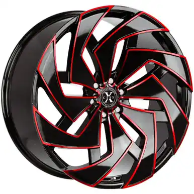 Xcess X04 24x10 6x5.5" +24mm Black/Red Wheel Rim 24" Inch X04463924GBMLR Handmade