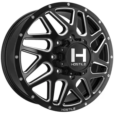 Hostile H401 Sprocket Dually Front 20x8.25 8x6.5" +123mm Black/Milled Wheel Rim H401-20828165+123B New Arrival