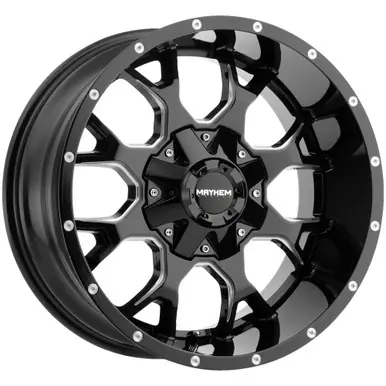 High Quality Mayhem 8015 Warrior 20x10 8x180 -25mm Black/Milled Wheel Rim 20" Inch 8015-2178M
