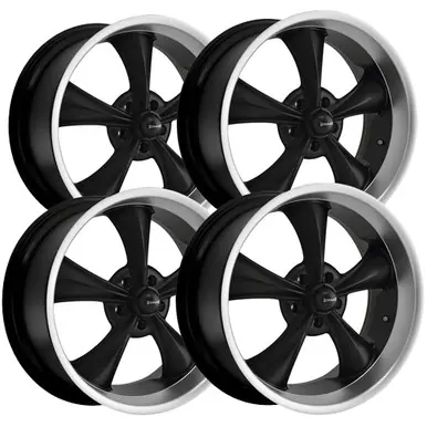 Holiday Sale (Set of 4) Staggered Ridler 695 18x8,18x9.5 5x4.75" +0mm Black Wheels Rims 695-8861MB-695-8961MB