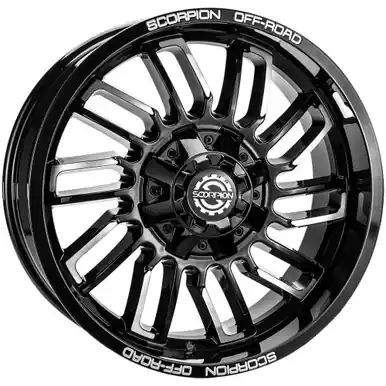 Scorpion Razor 20x9 8x170 +12mm Black/Machined Wheel Rim 20" Inch RZ-2009870+12BM No Minimum Order