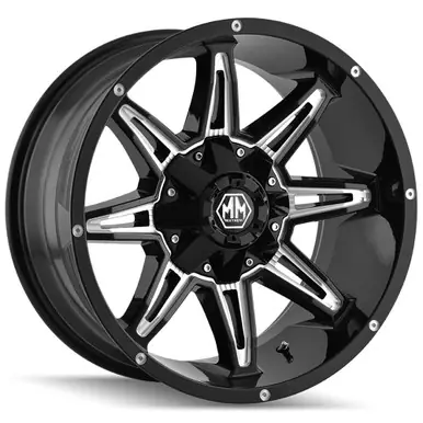 Mayhem 8090 Rampage 20x10 8x170 -25mm Black/Milled Wheel Rim 20" Inch 8090-2170M Viral