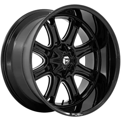 Grab Now Fuel D853 Darkstar 22x9 5x5.5"/5x150 +1mm Black/Milled Wheel Rim 22" Inch FC853BE22908601