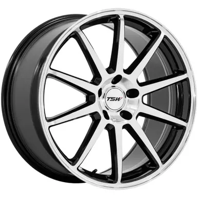 Hot Picks TSW TW004 Canard 19x8.5 5x112 +32mm Black/Machined Wheel Rim 19" Inch TW004BD19855732