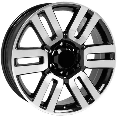 OE Wheels TY10 20x7 6x5.5" +15mm Black/Machined Wheel Rim 20" Inch TY10-20070-6550-15MB Final Sale