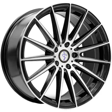 Sapphire Luxury Alloys SX03 22x9 5x4.5" +35mm Black/Machined Wheel Rim 22" Inch SX03AB-2290F35 One Day Deal