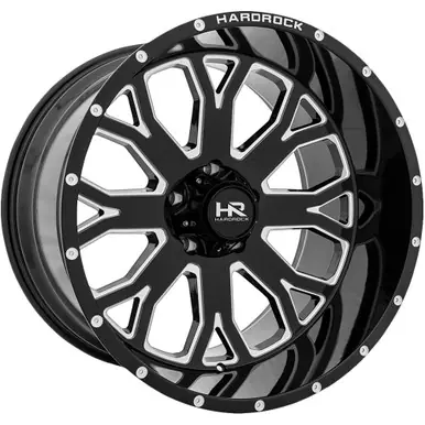 Big Sale HardRock H504 Slammer XPosed 20x10 8x170 -19mm Black/Milled Wheel Rim 20" Inch H504-201070119BM