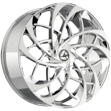 Worldwide Shipping Azara AZA-540 24x9 5x115/5x120 +15mm Nano Chrome Wheel Rim 24" Inch AZA-5402493915NC