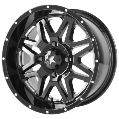 MSA M26 Vibe 14x7 4x110 +0mm Black/Milled Wheel Rim 14" Inch M26-04710M Time-Limited