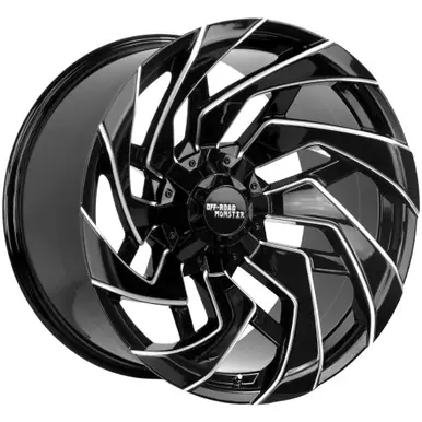 Viral Off-Road Monster M24 20x10 5x5"/5x5.5" -19mm Black/Milled Wheel Rim 20" Inch M240527N19GBML
