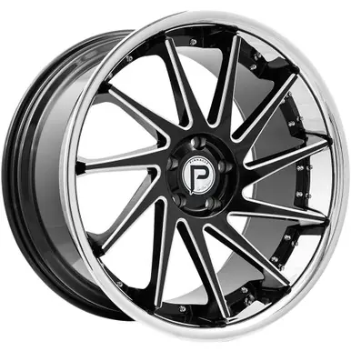 Pinnacle P216 Epic 20x10 5x112 +40mm Black/Milled/SSL Wheel Rim 20" Inch P21620105112-40GBMLS Affordable