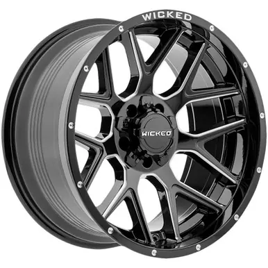 Wicked Offroad W903 20x10 5x5"/5x5.5" -19mm Black/Milled Wheel Rim 20" Inch W903B200050-19GBMW Place Order