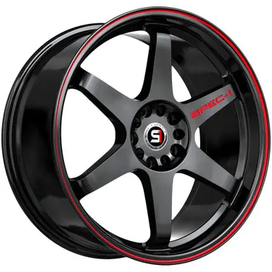 Time-Limited Spec-1 SPT-33 17x8 4x100/4x4.5" +38mm Black/Red Wheel Rim 17" Inch SPT-33178938GBRL