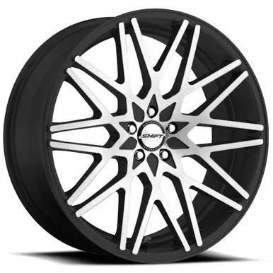 Budget Shift H32 Formula 18x8 5x100/5x4.5" +35mm Black/Machined Wheel Rim 18" Inch H32850035GBM