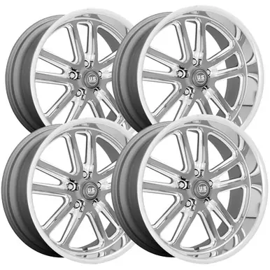 (Set of 4) Staggered-US Mags U130 Bullet 18x8,18x9.5 5x5" Gunmetal Wheels Rims U13018807345-U13018957352 Trusted Brand