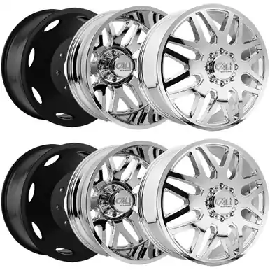 Limited Edition (Set of 6) 22" Inch Cali Off-Road 9115D Invader Dually 8x6.5" Chrome Wheels Rims 9115D-22881C-6