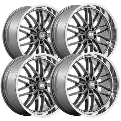 Bargain (Set of 4) Staggered-US Mags U139 Santa Cruz 20" 5x5" 6mm Gunmetal Wheels Rims U13920857350-U13920007357