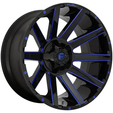 Fuel D644 Contra 20x9 6x135/6x5.5" +2mm Black/Milled/Blue Wheel Rim 20" Inch D64420909849 Bargain