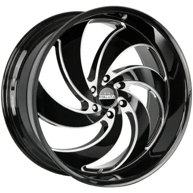 Fan Favorite Strada C06 Retro 6 24x10 6x5.5" +24mm Black/Milled Wheel Rim 24" Inch C06463924GBML
