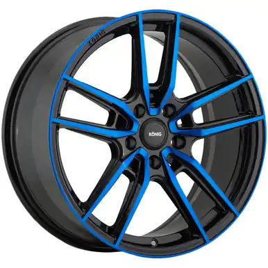 Best Price Konig Myth 17x8 5x4.5" +43mm Black/Blue Wheel Rim 17" Inch MY8751443F