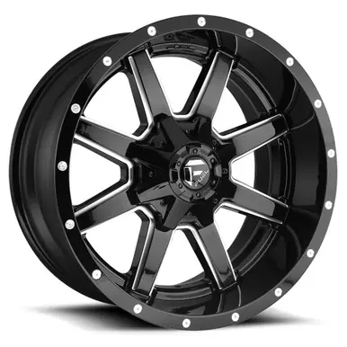 Clearance Fuel D610 Maverick 22x10 8x6.5" -24mm Black/Milled Wheel Rim 22" Inch D61022008245