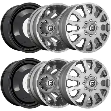 Today Only (Set of 6) 20" Inch Fuel D693 Blitz Dually 8x200 Brushed Gunmetal Wheels Rims D69320829235-6