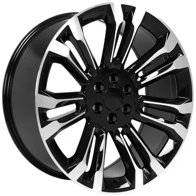 OE Wheels CV43B 24x10 6x5.5" +24mm Black/Machined Wheel Rim 24" Inch CV43B-24100-6550-24MB No Minimum Order