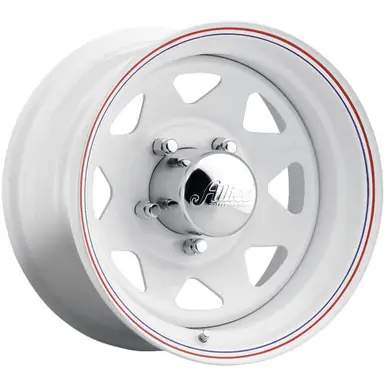 Allied 80W 8 Spoke Trailer 15x10 5x5" -44mm White w/cap Wheel Rim 15" Inch 8050050 Exclusive