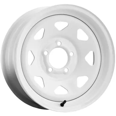 Luxury Allied 80W 8 Spoke Trailer 13x4.5 5x4.5" +0mm White Wheel Rim 13" Inch 2034512-W